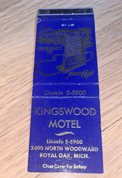 Kingswood Motel - Matchbook